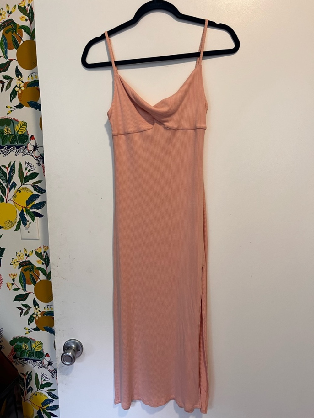 Aritzia Wilfred Peach Cowl Neck Maxi Dress